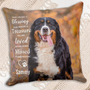 Coussin Pet Mémorial Sympathie personnalisée Cadeau Chien 