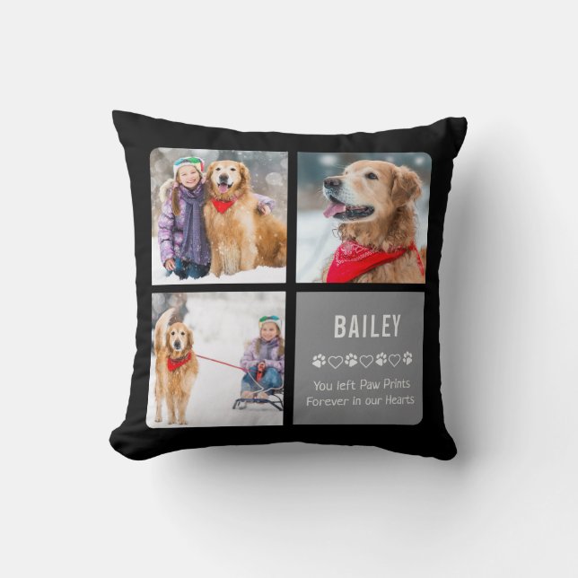 Coussin Pet moderne Memorial Pet Perdre Cadeau Photo Colla (Recto)