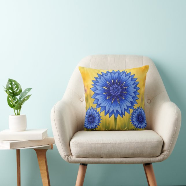 Coussin Pétale Radieux : Bleu Barbeau (Chaise)