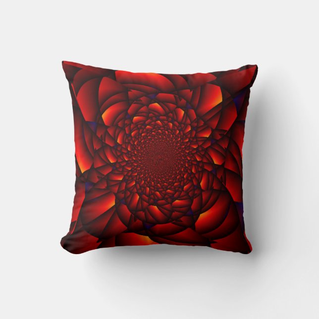 Coussin Pétale Rouge Noir Bleu (Recto)