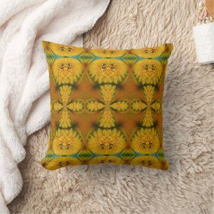 Coussin Pétales de fleurs jaunes Conception abstraite