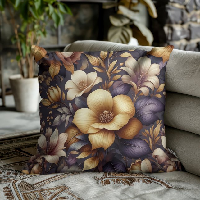 Coussin Pétales Ensolleillés et Brume Violette (Créateur téléchargé)