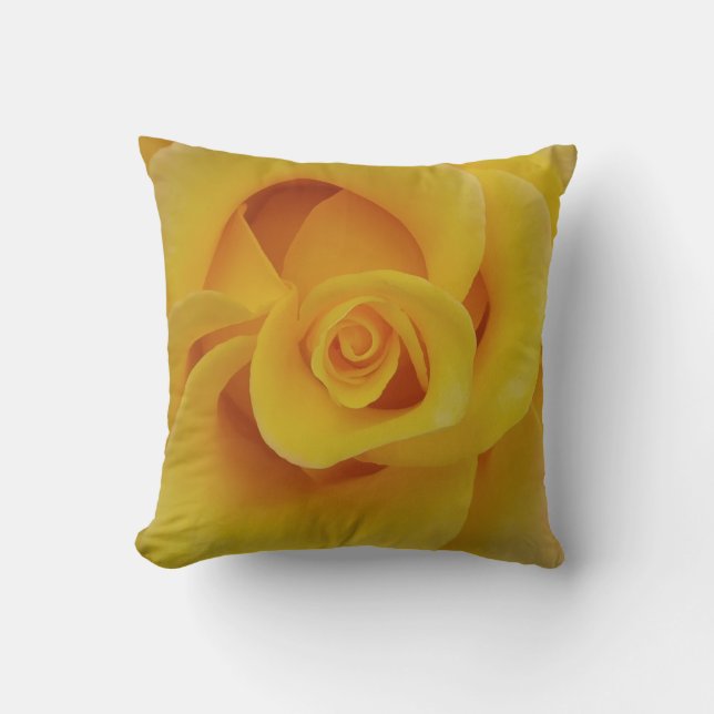 Coussin Pétales romantiques de rose jaune (Recto)