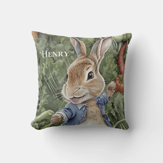 Coussin Peter Rabbit Beatrix Potter Nursery personnalisé (Recto)