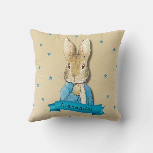 Coussin Peter Rabbit Carottes et Stars Garçon Custom (Verso)