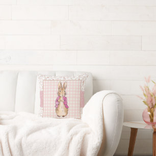 Coussin Peter the Rabbit Check & Floral pattern