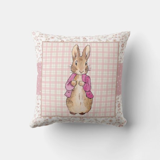 Coussin Peter the Rabbit Check & Floral pattern (Verso)