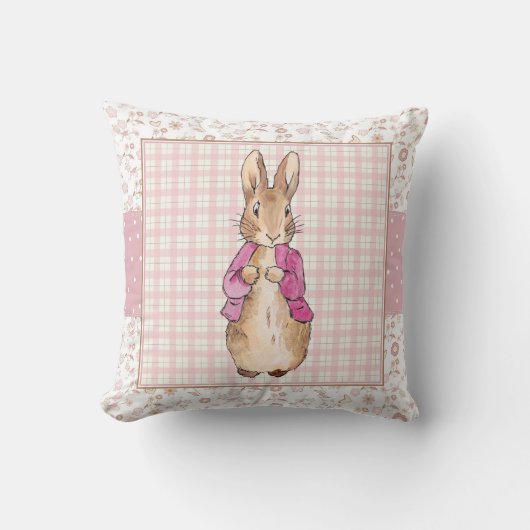 Coussin Peter the Rabbit Check & Floral pattern (Recto)