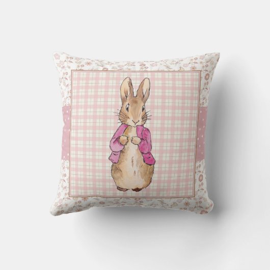 Coussin Peter the Rabbit Check & Floral pattern (Verso)