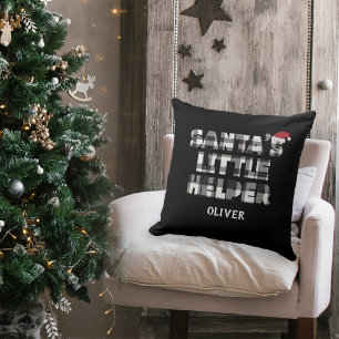 Coussin Petit aide de Père Noël Personnalisé