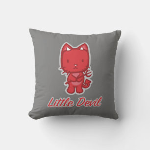Coussin Petit Ange, Petit Diable Kitty Chat Réversible
