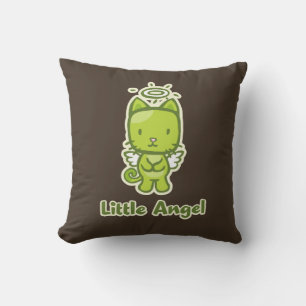 Coussin Petit Ange, Petit Diable Kitty Chat Réversible