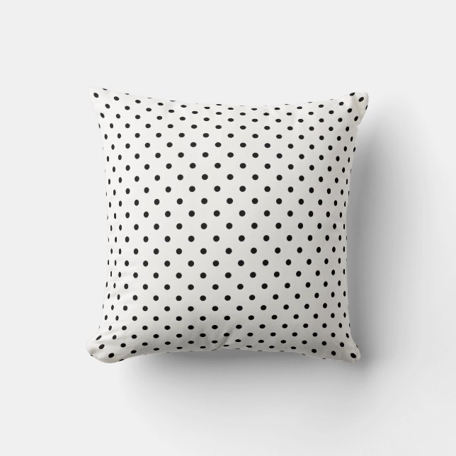 Coussin Petit arrière - plan noir de blanc de pois (Recto)