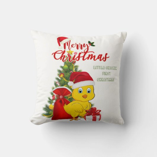 Coussin Petit bébé poulet Noël (Recto)