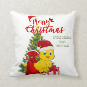 Coussin Petit bébé poulet Noël