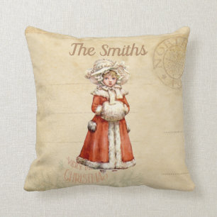 Coussin Petit Caroleur victorien Noël personnalisé
