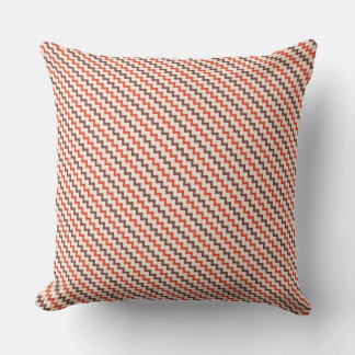 Coussin Petit chevron motif naturel rouge brun