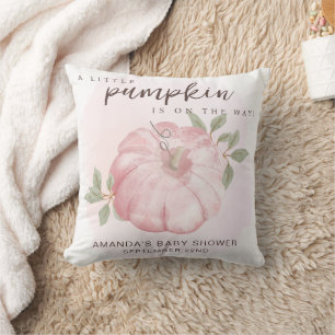 Coussin Petit Citrouille rose Baby shower d'automne
