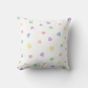 Coussin Petit coeur tiré à la main dans les pastels