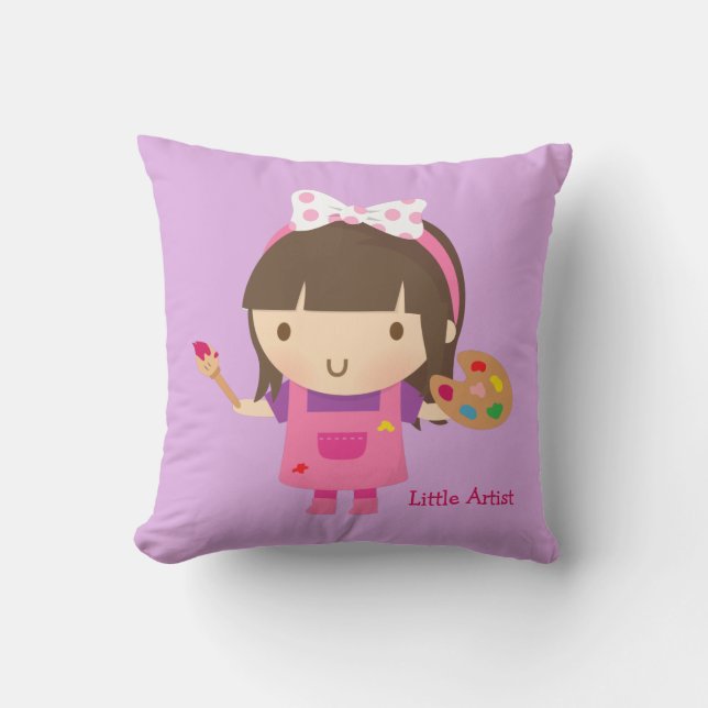 Coussin Petit décor mignon de pièce de filles de peintre (Recto)