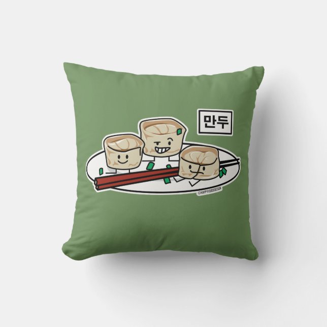 Coussin Petit déjeuner coréen le Hangeul de dim sum de (Recto)