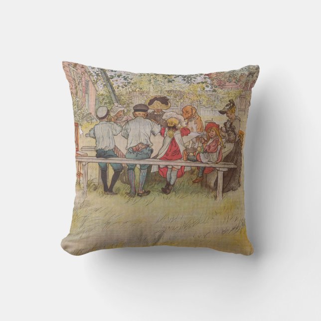 Coussin Petit déjeuner de Carl Larsson sous le grand (Recto)