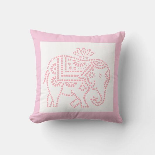 Coussin Petit éléphant rose (Recto)