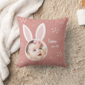 Coussin Petit Enfant Photo avec/ Bunny Ears + Nom Rose de (Couverture)