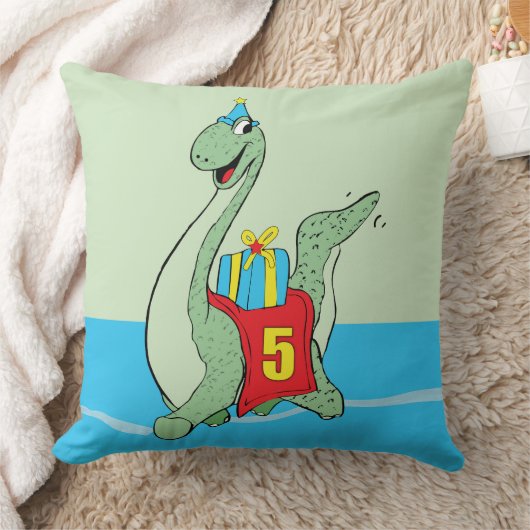 Coussin Petit garçon, 5e anniversaire Dinosaur (Couverture)