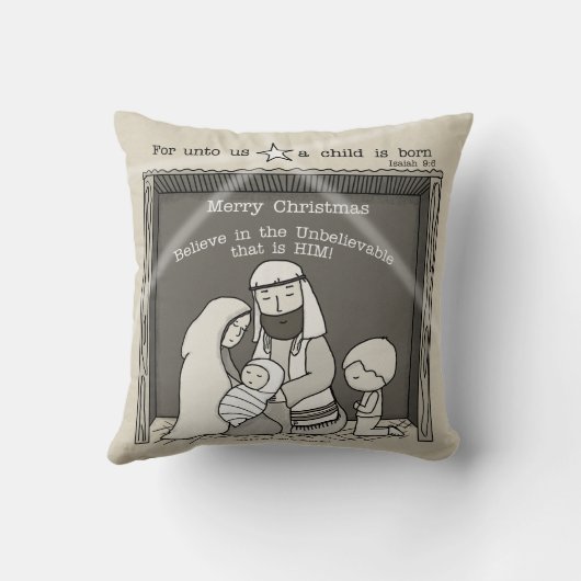 Coussin Petit garçon à Noël Manger-Joyeux (Verso)