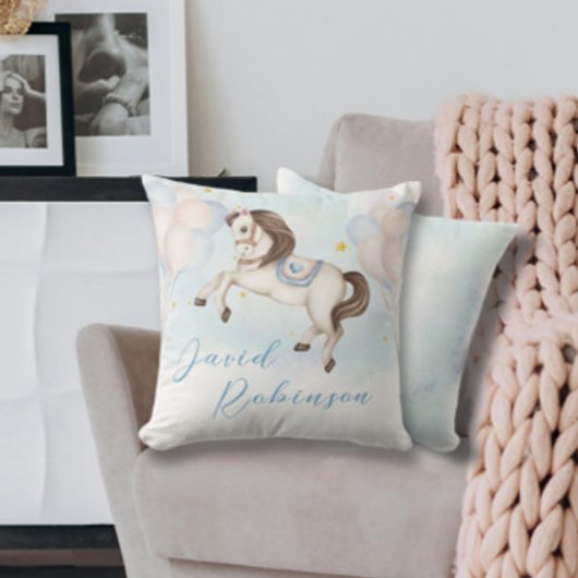 Coussin Petit garçon de Fairytale Pony Blue ballons étoile