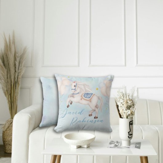 Coussin Petit garçon de Fairytale Pony Blue ballons étoile