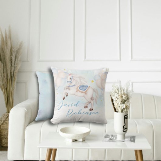 Coussin Petit garçon de Fairytale Pony Blue ballons étoile