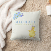 Coussin Petit garçon mignon canard pastel bleu floral pépi (Couverture)