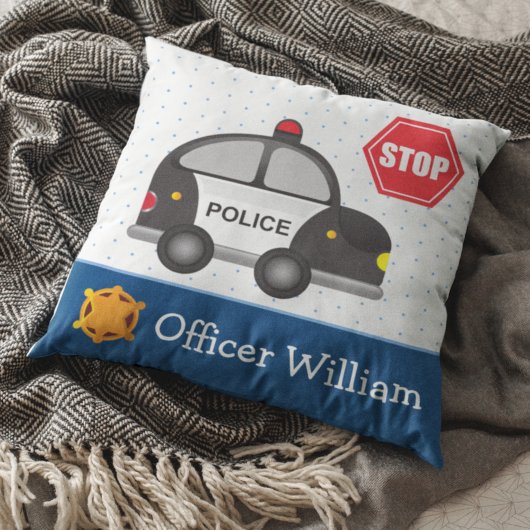 Coussin Petit Garçon policier et voiture