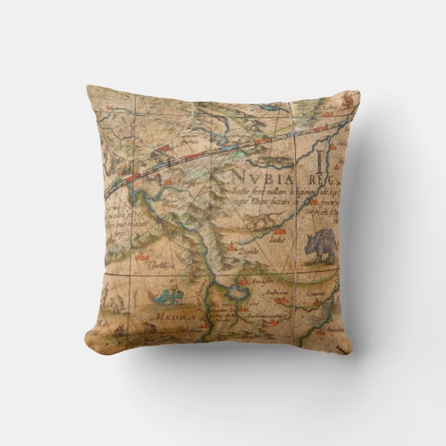 Coussin Petit groupe de l'Afrique d'un globe (Recto)