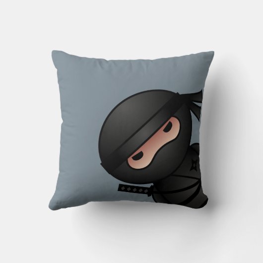 Coussin Petit guerrier de Ninja sur Grey (Verso)