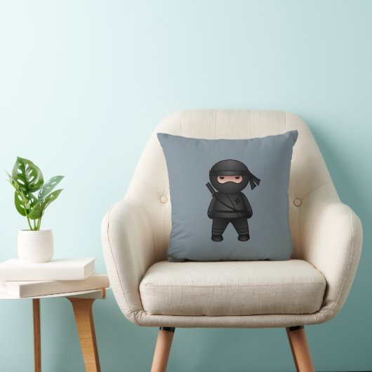 Coussin Petit guerrier de Ninja sur Grey (Chaise)