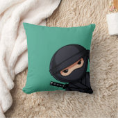 Coussin Petit guerrier de Ninja sur vert (Couverture)