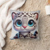 Coussin Petit léopard des neiges de dessin animé avec de g (Couverture)