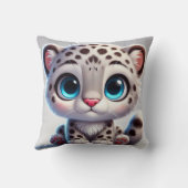 Coussin Petit léopard des neiges de dessin animé avec de g (Verso)