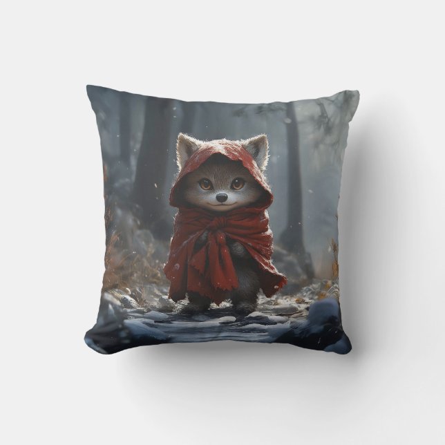 Coussin Petit loup chaperon rouge  (Recto)