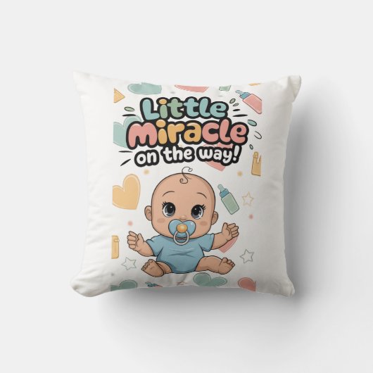 Coussin Petit miracle sur le chemin. Nouveau bébé qui arri (Recto)