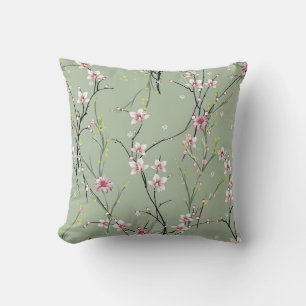 Coussin petit motif de fleurs rouge et jaune sur dossier v
