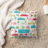 Coussin Petit Motif de véhicule avec prénom (Couverture)