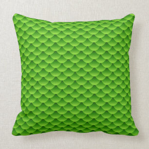 Coussin Petit motif vert d'échelle de poissons