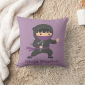 Coussin Petit Ninja mignon avec le décor de pièce de (Couverture)