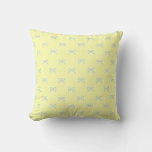 Coussin Petit Nœud Jaune et Bleu, Coquette Féminine 