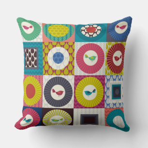 Coussin petit oiseau carré