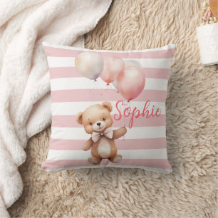 Coussin Petit ours mignon en rose